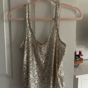 gold sequin top